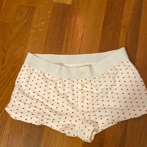 White with hearts brandy shorts